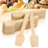 WYOMER 300 Pcs 3.75" Disposable Mini Wooden Tasting Spoons - Bulk Small Wood Spoons for Ice Cream Sampling, Honey, Desserts, Charcuterie Board & Tasting Events view 3