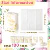 Spiareal 100 Pcs Happy Tears Tissues for Wedding Bulk 3 Ply for Your Happy Tears Wedding Tissues for Guests Pocket Paper 3000 Sheet Mini Travel Size for Bridal Shower Party Favor (Gold Flowers) view 2