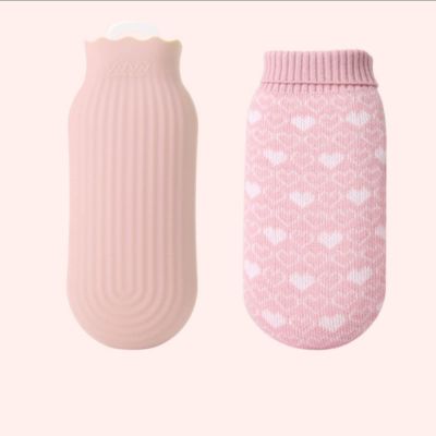 XBLTCM Cute Warm Bag, Hot Water Bag with Knitted Sweater Cover,Hot Water Bottle for Menstrual Cramps Neck Hand Feet Back Warmer (Color : Pink)