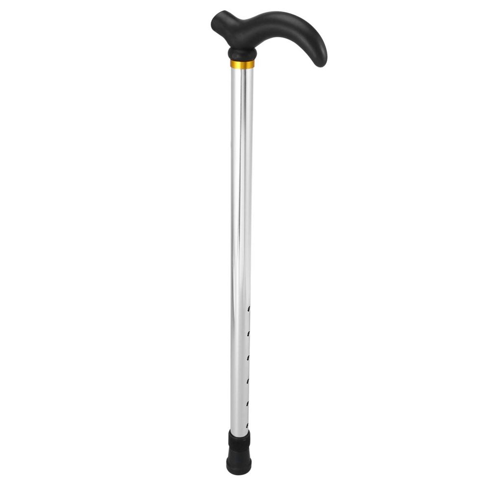 Tofficu Aluminum Alloy Adjustable Height Walking Cane Anti-Slip Tip Lightweight and Durable Walking Stick for Seniors and Mobility Aid Users Silver