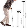 Tofficu Aluminum Alloy Adjustable Height Walking Cane Anti-Slip Tip Lightweight and Durable Walking Stick for Seniors and Mobility Aid Users Silver view 2