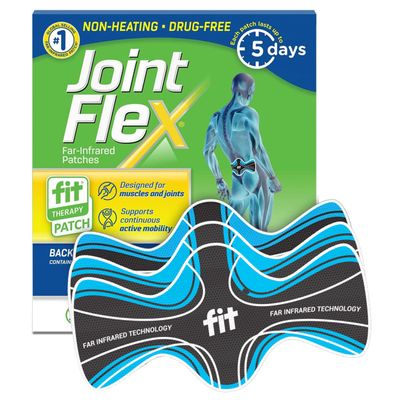 JointFlex FIT Therapy Far Infrared Patch for Lower Back, Supports Continuous Active Mobility, up to 5 Days/Patch, Synthetic, Water Resistant, Non-Heating, Drug-Free3 Pack, 7.87"x 3.93"