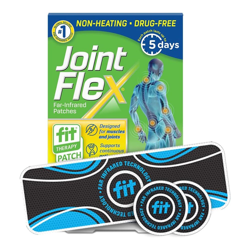 JointFlex FIT Therapy Far Infrared Patch Trial Pack, Supports Continuous Active Mobility for Muscles & Joints, up to 5 Days/Patch, Water Resistant, Non-Heating, Drug-Free3-ct, 1 Rectangular/2 Round