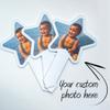 100 Pack of Custom Photo Cupcake Toppers, Plastic Personalized Cupcake Picks 2x4 Inches, Upload 1 Photo, American Made (Star Shape) view 2