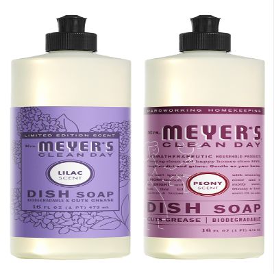 Mrs. MEYER'S Liquid Dish Soap Variety Pack, Lilac & Peony, 2 CT