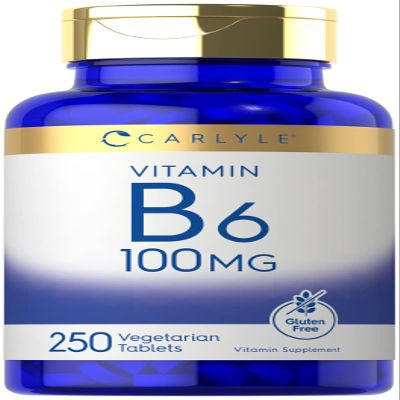 Carlyle Vitamin B6 100mg | 250 Tablets | Pyridoxine Hydrochloride Supplement | Vegetarian, Non-GMO, Gluten Free