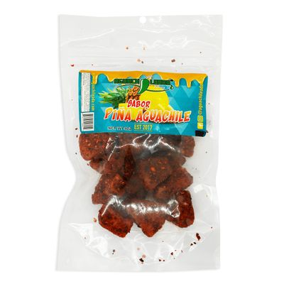 Aguachileada 4 Pack Pineapple Slices 4oz (4pcs) Chili Pineapple Fresh Snacks 1lb