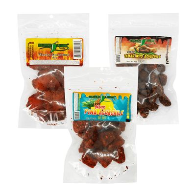 Aguachileada Variety 3 Pack Tamarindo, Mango, Pineapple Slices 4oz (3pcs)