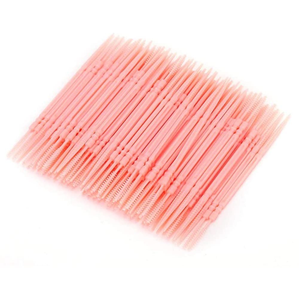AKOAK Plastic Toothpick, Two-Headed Toothpick Oral Stick, Disposable Interdental Brush Oral Hygiene Cleaning and Care Tools (About. 1050-1100 Pieces)