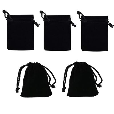 30 Pack Velvet Pouches with Drawstring Bags 5 x 7cm, Mini Small Cloth Jewelry Gift Packaging Bag for Wedding Candy, Party Holiday, Christmas Gifts Bag (Black)