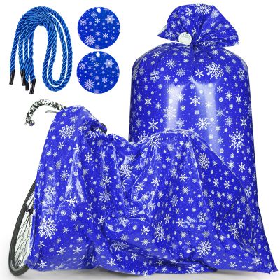 2 Pack 70 x 40 Inch Christmas Gift Bag Jumbo Plastic Gift Bag, Extra Large Gift Bag Christmas Bags for Gifts Reusable Gift Bag Gift Wrap Bags with 2 Cord Tie and 2 Gift Tags for Xmas Party Supplies