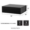 MUMUPACK Extra Large Black Gift Box 19x16x6 Inches, Huge Gift Box, Large Gift Box with Lid Magnetic Closure, Groomsman Proposal Box, Rectangle Collapsible Gift Boxes for Wedding Dress 3 Packs view 2