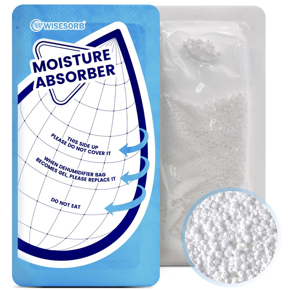 Wisesorb 25 Gram 10 Packs Moisture Absorbers Packs, Leakproof Desiccant Dehumidifier Bags for Bathrooms, Basements, Rvs, Humidity Absorbers Packets for Closet
