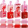 Sanwuta 48 Pcs Valentine's Day Gift Reusable Treat Bags with Handles - Non Woven Waterproof Goody Bags for Gifts & Party Favors view 1