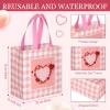 Sanwuta 48 Pcs Valentine's Day Gift Reusable Treat Bags with Handles - Non Woven Waterproof Goody Bags for Gifts & Party Favors view 3