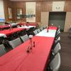 Solid Red Printed Christmas Tablecloth Party Roll 100-Ft x 40" W Disposable Plastic view 3
