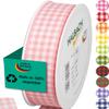 Halbach Seidenbnder Vichy 25mm Pale Pink Check Ribbon for Gift Wrapping, Celebration Ribbon view 1