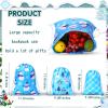 Xuniea 12 Pcs Christmas Drawstring Backpack Gift Goody Treat Bags Xmas Tree Santa Claus Winter Snowflakes Snowman Wrapping Gift Bags for Holiday Birthday Party (Snowflake,Assorted Sizes) view 2