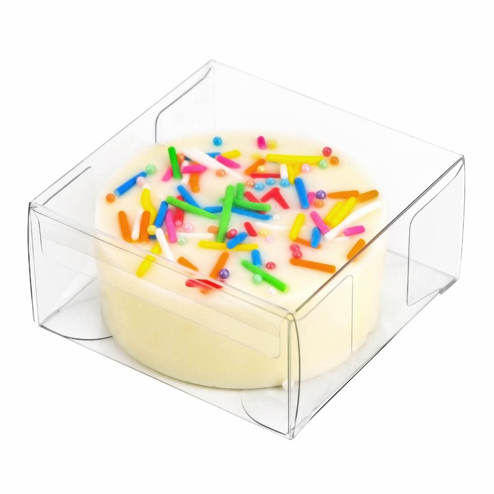XP-ART 50 PCS Individual Clear Chocolate Coverd Oreos Cookie Boxes,2.36" x 2.36" x 1.18" Individual Macaron Box Mooncake Packaging for Wedding Easter Halloween Christmas Party