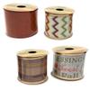 KRE Wire-Edge Ribbon Gold Wire with Bonus Kemgslin, Size Making DIY Decoration Arts Material Supplies for Christmas Tree Decorating Ribbon, Gift Wrapping, Tree Garland, Topper Bow, Pack of 4 view 1