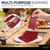100 Pack Burgundy Beverage Napkins, Big Party Pack, 2 Ply, Ideal for Wedding, Party, Birthday, Dinner, Lunch, Cocktails. (5 x 5) by Amcrate view 4