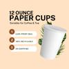 Paper Cups 12 oz 200 Pack for Coffee & Tea Made in USA | Bulk 200 Count for Home, Office, Restaurants & Parties | Recyclable Disposable 12 Ounce To-Go Cups for Hot Drinks view 2