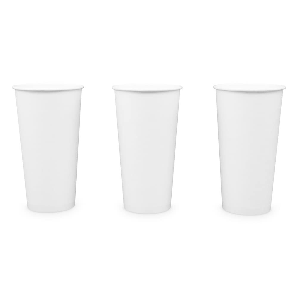 Paper Cups 20 oz 200 Pack for Coffee & Tea Made in USA | Bulk 200 Count for Home, Office, Restaurants & Parties | Recyclable Disposable 20 Ounce To-Go Cups for Hot Drinks