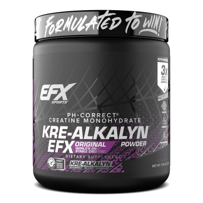 EFX Sports Kre-Alkalyn EFX Powder | pH Correct Creatine Monohydrate Powder Supplement | Strength, Muscle Growth & Performance | 110 Servings (Grape)