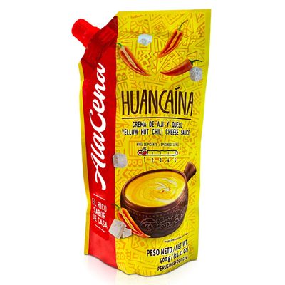 Salsa Huancaina - Crema de Aji y queso Nuevo Paquete 400 g | Peruvian Yellow Hot Chilli and Chesse Sauce New Package 15 oz