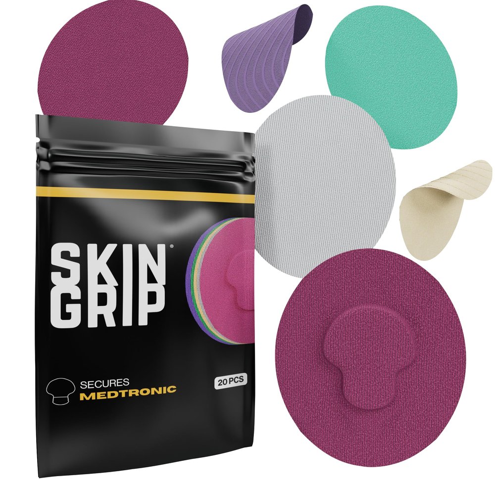 Skin Grip CGM Sensor Patches Compatible with Medtronic Guardian (20-Pack), Waterproof & Sweatproof for 10-14 Days, Pre-Cut Adhesive Tape, Continuous Glucose Monitor Patch, Gemstones Pack