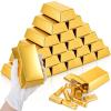 Elsjoy 100 Pack Gold Bar Gift Box, Fake Gold Bar Party Favor Treat Boxes, Golden Brick Treasure Boxes for Chocolate, Candy, Pirate & Casino Themed Party view 1
