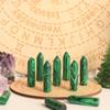 10PCS Malachite Natural Healing Crystals Stones Sets Polished Tumbled Pocket Gemstones Bulk Hexagonal Points Reiki Energy Balancing Chakra Meditation Therapy Desk Decor Gift view 3