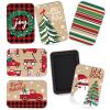 Whaline 12Pcs Christmas Tin Gift Card Holder Boxes 6 Design Metal Box with Lids Rustic Xmas Tree Snowman Tin Box Container for Christmas Stocking Stuffer Cards Crafts Party Favors view 1