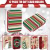 Whaline 12Pcs Christmas Tin Gift Card Holder Boxes 6 Design Metal Box with Lids Rustic Xmas Tree Snowman Tin Box Container for Christmas Stocking Stuffer Cards Crafts Party Favors view 2