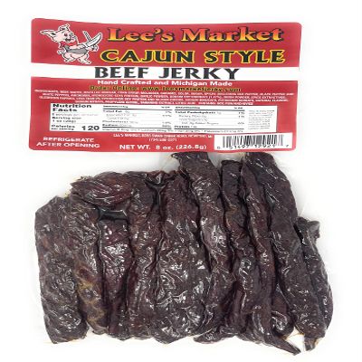 Lee's Market Cajun Style Beef Jerky - Soft & Tender - Healthy Low Carb, Gluten-Free Snack - Paleo & Keto-Friendly - Michigan Made Handcrafted Jerky - Specialty Gourmet Meat Snacks - 8oz