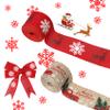 Christmas Ribbon Wired 2.5 x 11 Yards,Red and Burlap Christmas Ribbon for Wreaths Bows DIY Crafts 2.5 inch Wide Wired Christmas Gift Ribbon for Christmas Home Decor Gift Wrapping view 1
