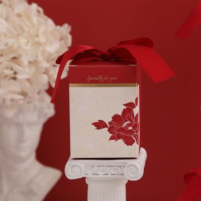 AnThien Gift Box with Ribbon Candy Packaging Paper Boxes Pink for Gifts Party Wedding Guest