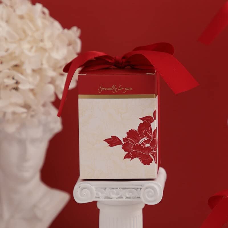 AnThien Gift Box with Ribbon Candy Packaging Paper Boxes Pink for Gifts Party Wedding Guest