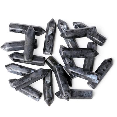 10PCS Black Labradorite Natural Healing Crystals Stones Sets Polished Tumbled Pocket Gemstones Bulk Hexagonal Points Reiki Energy Balancing Chakra Meditation Therapy Desk Decor Gift