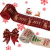 Christmas Ribbon Wired 2.5 x 11 Yards,Red and Burlap Christmas Ribbon for Wreaths Bows DIY Crafts 2.5 inch Wide Wired Christmas Gift Ribbon for Christmas Home Decor Gift Wrapping view 1