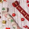 Christmas Ribbon Wired 2.5 x 11 Yards,Red and Burlap Christmas Ribbon for Wreaths Bows DIY Crafts 2.5 inch Wide Wired Christmas Gift Ribbon for Christmas Home Decor Gift Wrapping view 3