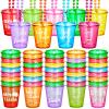 Janmercy 27 Pcs Let's Fiesta Shot Glass Necklaces Mexican Cinco De Mayo Party Favor Decorations Bulk Plastic Fiesta Bachelorette Bead Cups Necklaces for Mexican Party Supplies, 9 Colors view 1