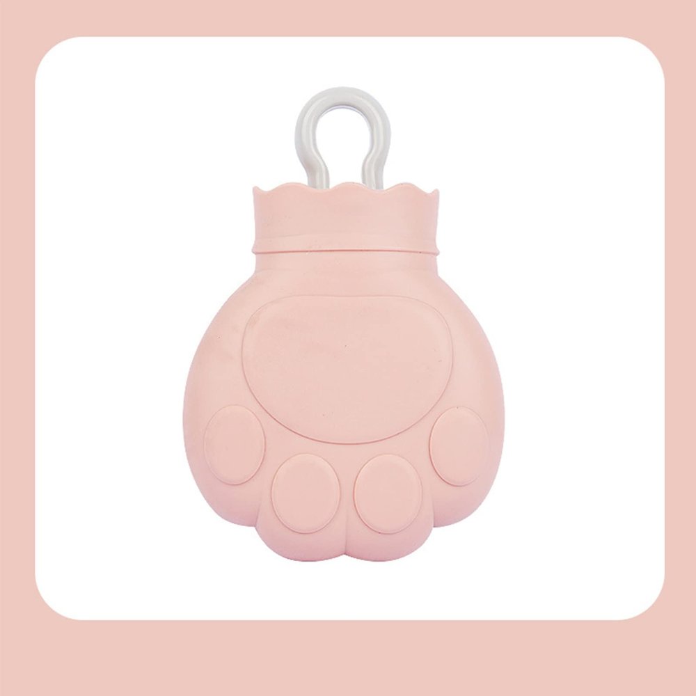 XBLTCM Silicone Hot Water Bag,Mini Hot Water Bottle with Cover for Hand & Feet Warmer for Kids, Men & Women,Great Gift for Women (Color : Beige)