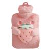 ORTOLY Hot Water Bottle 1 Liter Hot Water Bottle W/Soft Plush Cover Strawberry Hot Water Bag Multi Functional Hot and Cold Water Bottle for Shoulders Hot Water Bag view 1