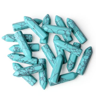 10PCS Turquoise Natural Healing Crystals Stones Sets Polished Tumbled Pocket Gemstones Bulk Hexagonal Points Reiki Energy Balancing Chakra Meditation Therapy Desk Decor Gift