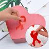 CRAFFANCY Red Ribbon Awareness Stickers, 250 Pcs Heart Pattern, Red, Paper, Roll, Indoor Use view 3
