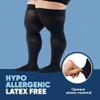 (6 Pairs) Plus Size Thigh Hi Compression Socks 20-30mmHg with Silicone Grip Top - Unisex Graduated Compression Stockings Hose for Improving Circulation - Black & White & Beige, 2X-Large view 3