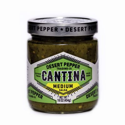 Desert Pepper Trading Company Cantina Salsa, Medium Green, With Green Chiles, Jalapenos, Cilantro, Garlic 16-Ounce (6-Pack)