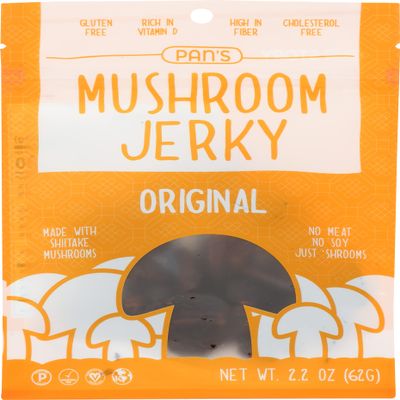 Pan's Mushroom Original Flavor Dried Mushrooms Shitake Jerky, Gluten Free, Soy Free, 2.2 Ounce (Pack of 6)