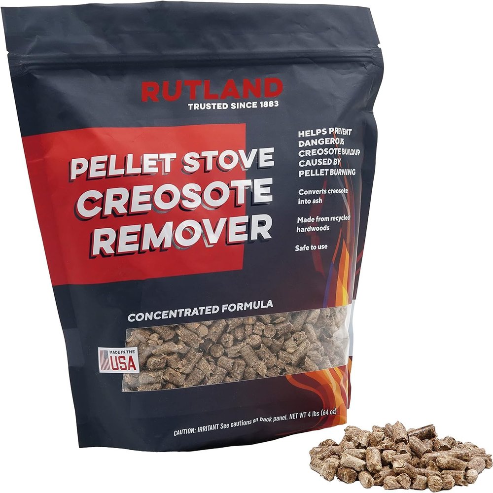 Rutland Products Pellet Stove Creosote Remover, Chimney & Flue Cleaning Wood Pellets, 4 Pound Bag